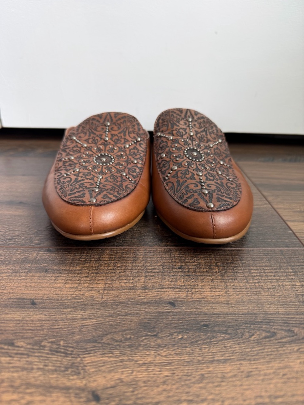 Brighton Women’s Icon Luggage Vacchetta Laser Mules Brown Size 9 - Picture 7 of 11